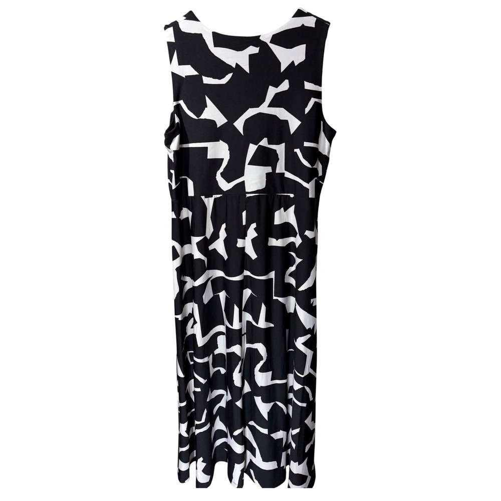 Avenue Womens 18/20 Black White Geometric Twist Front Sleeveless Maxi Dress - Picture 5 of 8